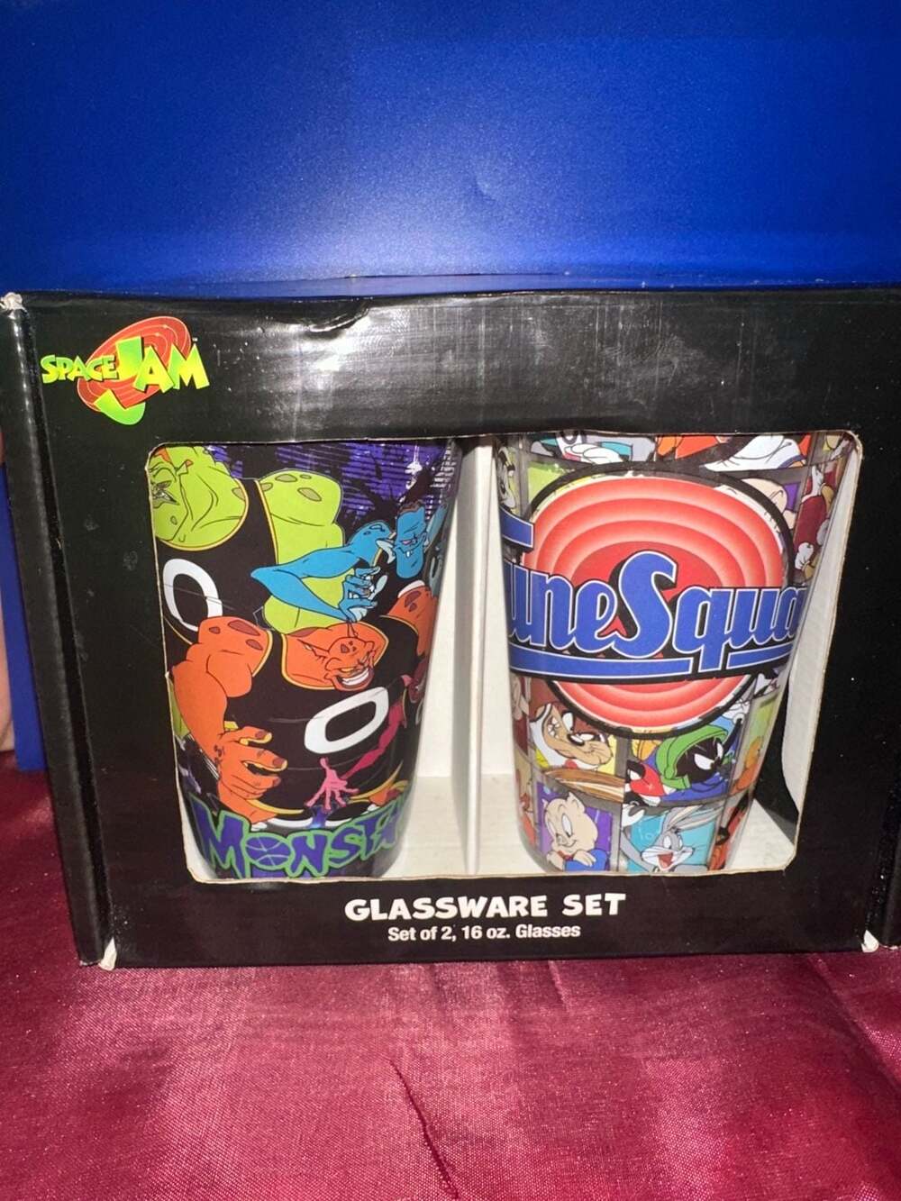 Space Jam Glassware Set Set of 2 16 oz Glasses Silver Buffalo